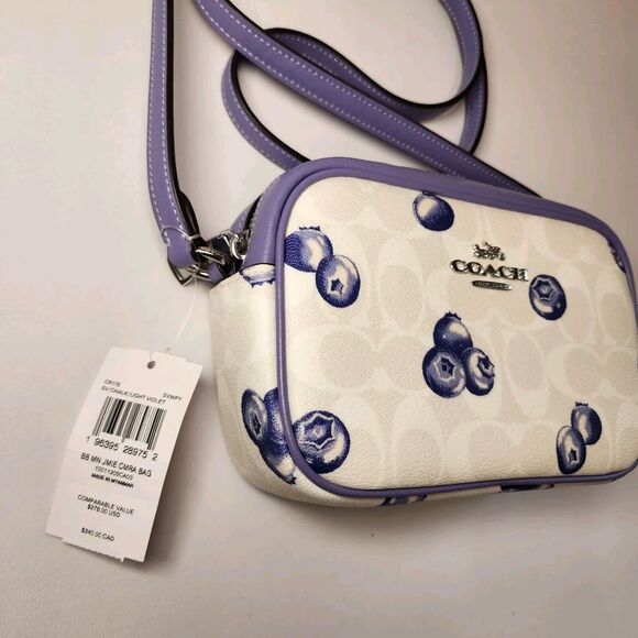 NWT Coach CR176 Mini Jamie Camera Bag With Blueberry Print - Picture 4 of 6